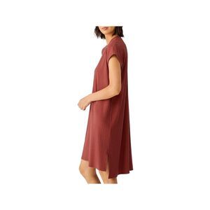 EILEEN FISHER Womens Brown Pull-over Style Cap Sleeve Knee Length Sheath Dress S